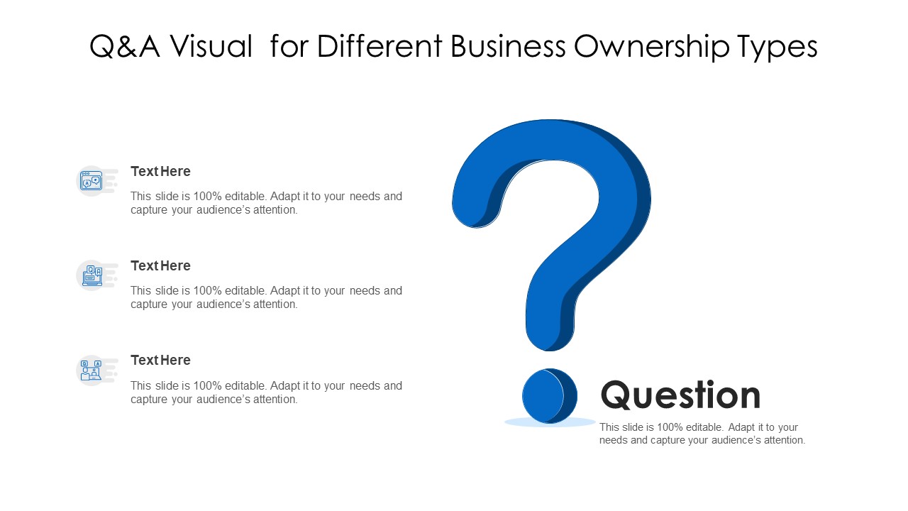 Q And A Visual For Different Business Ownership Types Ppt PowerPoint Presentation File Example PDF