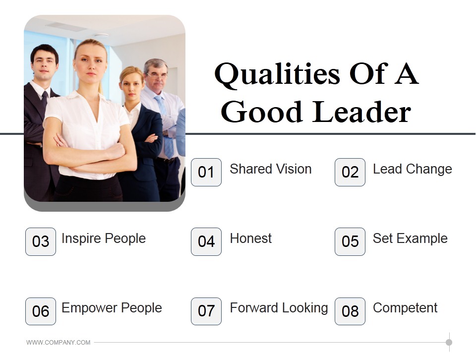 Qualities Of A Good Leader Ppt PowerPoint Presentation Visual Aids