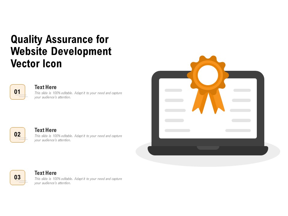 Quality Assurance For Website Development Vector Icon Ppt PowerPoint Presentation File Layout PDF