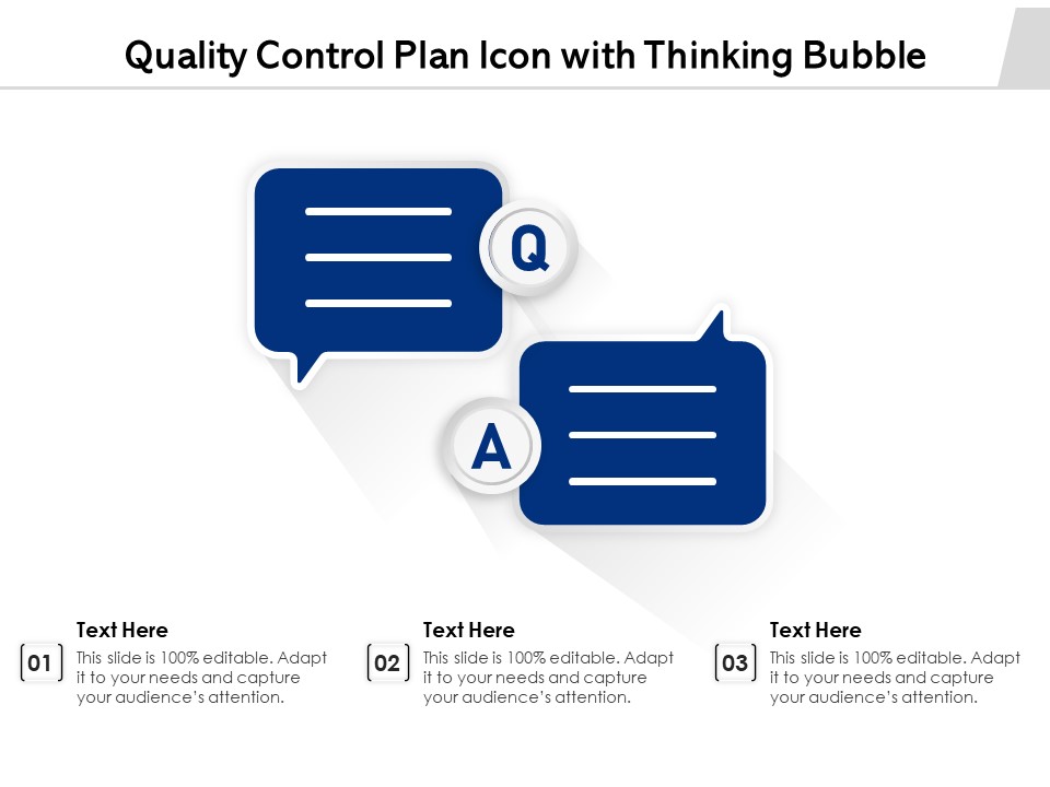 Quality Control Plan Icon With Thinking Bubble Ppt PowerPoint Presentation File Example Topics PDF