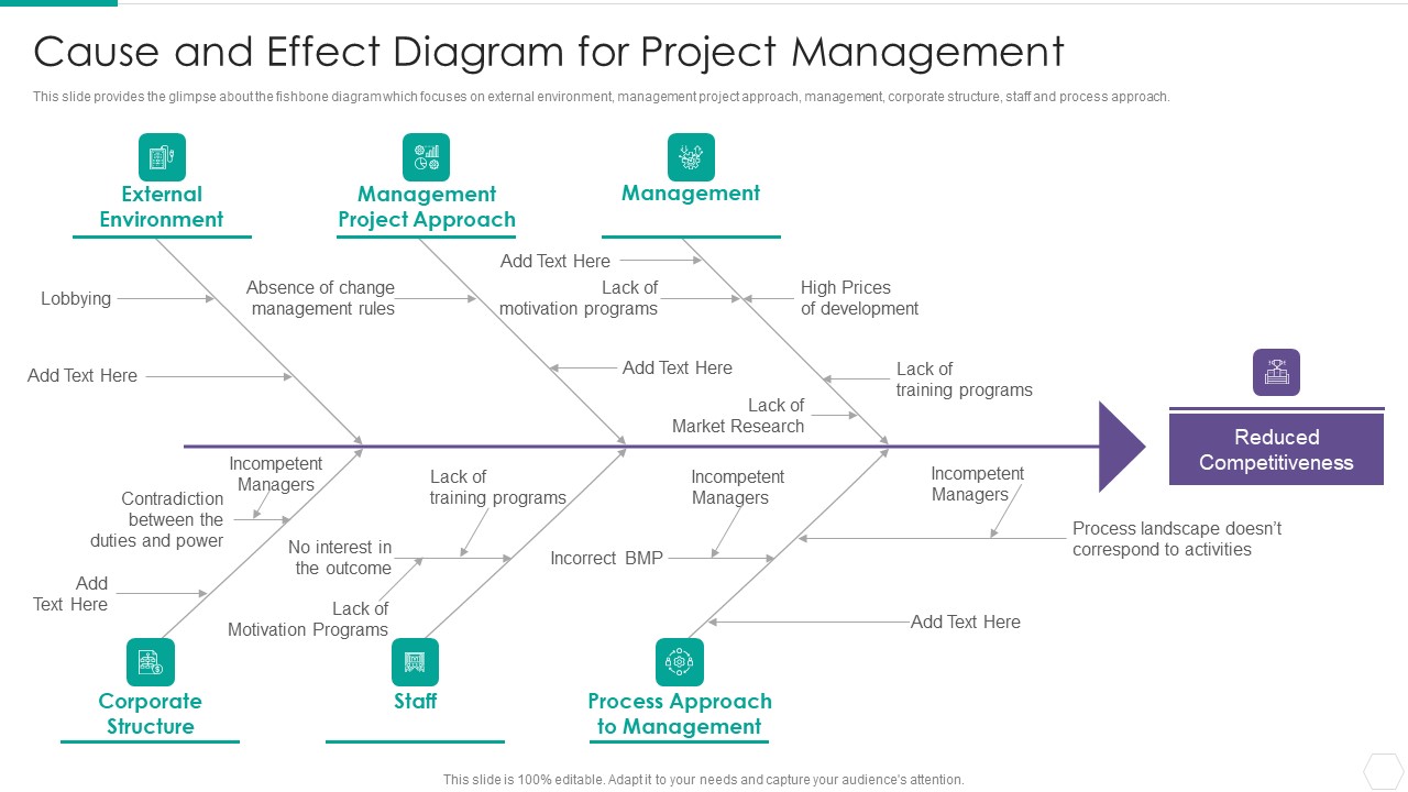 Quantitative Risk Assessment Cause And Effect Diagram For Project Management Rules PDF
