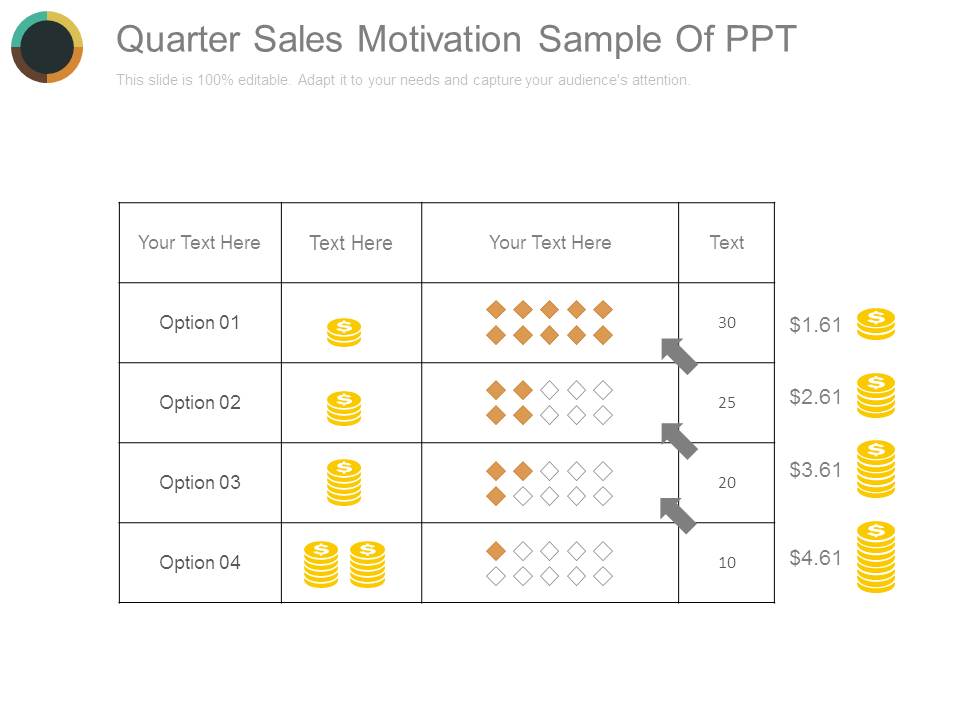Quarter Sales Motivation Sample Of Ppt
