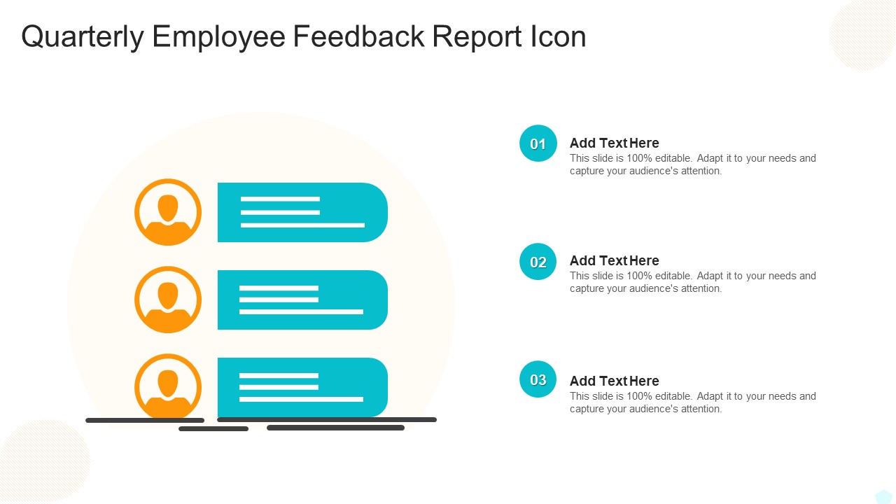 Quarterly Employee Feedback Report Icon Introduction PDF