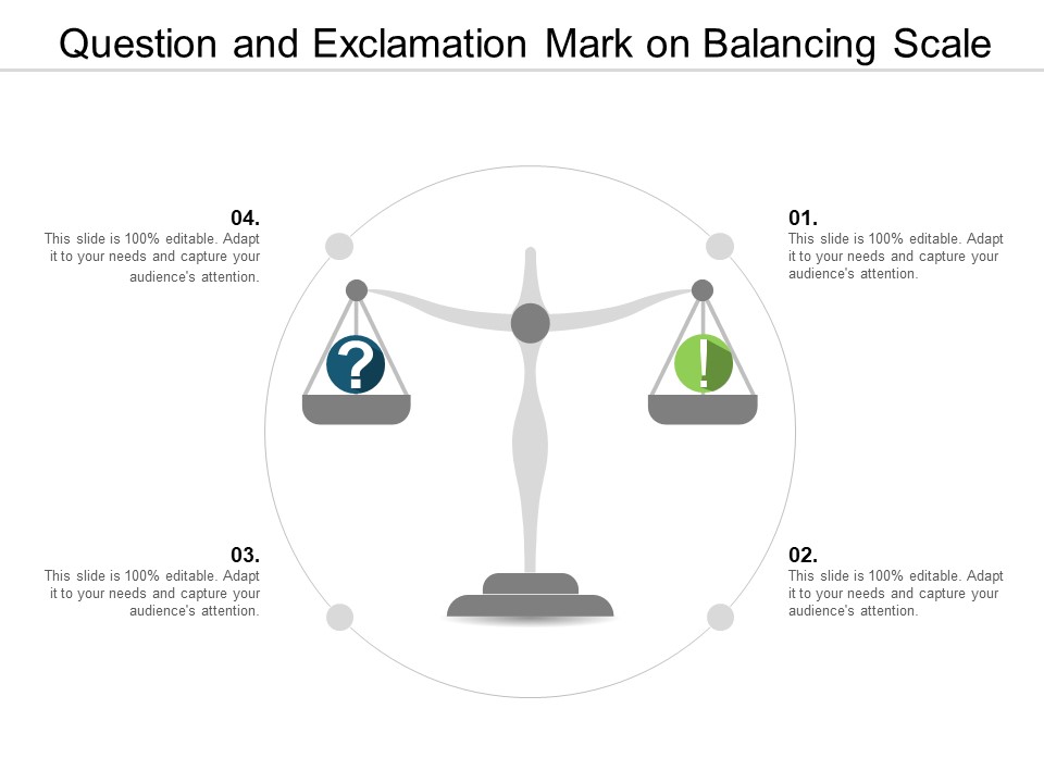 Question And Exclamation Mark On Balancing Scale Ppt Powerpoint Presentation Model Example