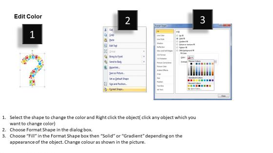 Question Mark With Multi Colored Atoms Powerpoint Template