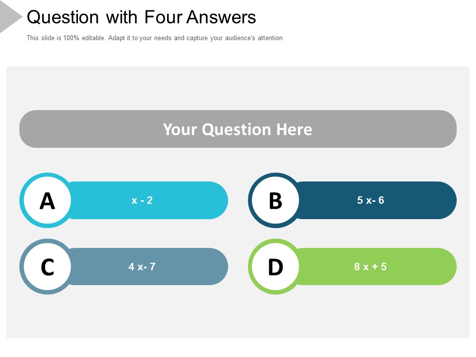 Question With Four Answers Ppt Powerpoint Presentation Outline Portrait