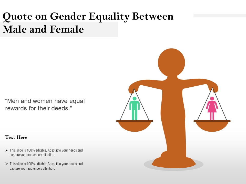 Quote On Gender Equality Between Male And Female Ppt PowerPoint Presentation Inspiration Guide PDF