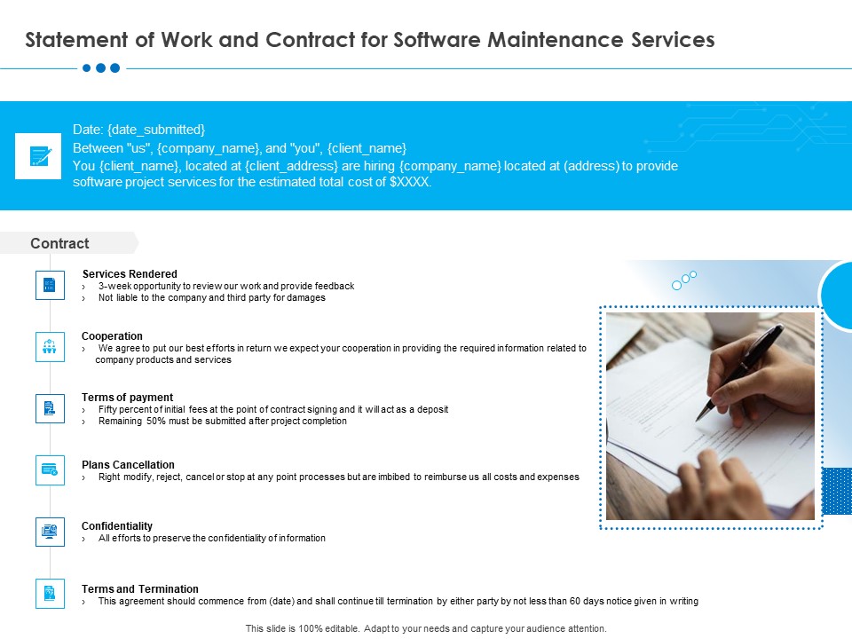 RFP Software Maintenance Support Statement Of Work And Contract For Software Maintenance Services Background PDF
