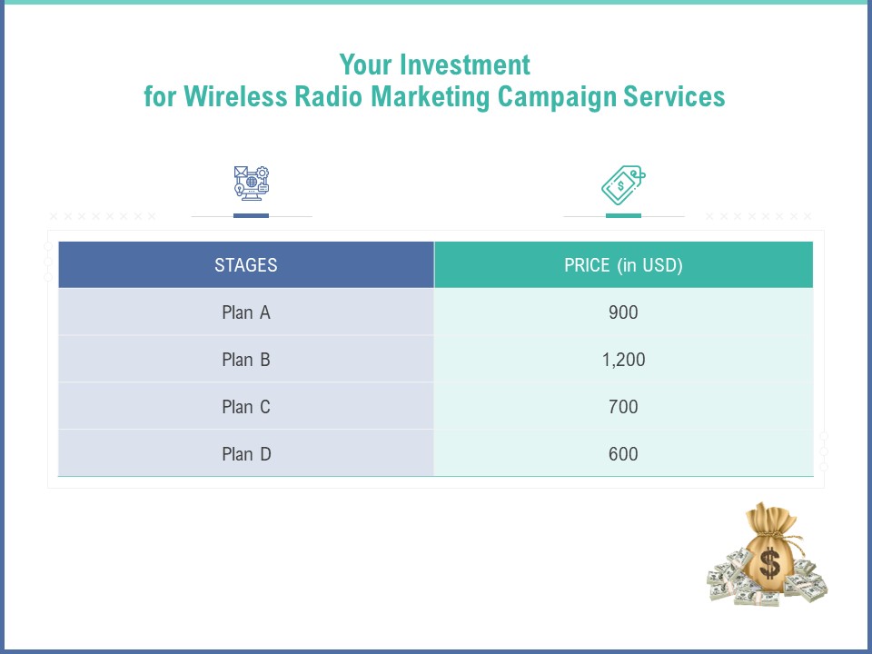 Radio Marketing Plan Product Launch Your Investment For Wireless Radio Marketing Campaign Services Formats PDF