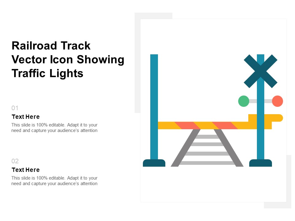 Railroad Track Vector Icon Showing Traffic Lights Ppt PowerPoint Presentation File Pictures PDF