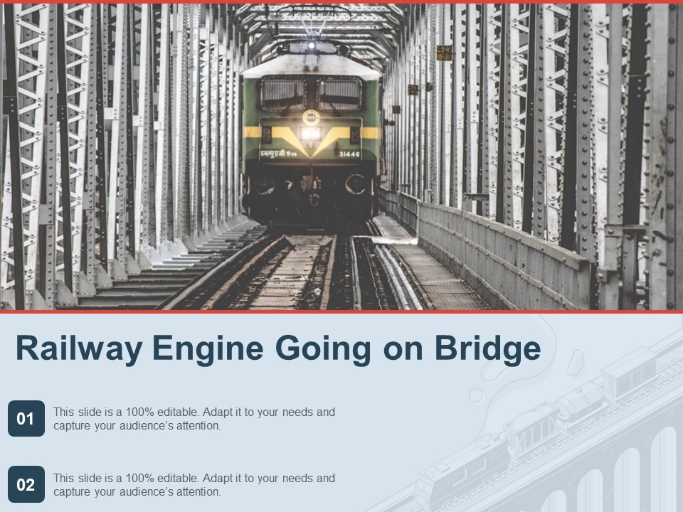 Railway Engine Going On Bridge Ppt PowerPoint Presentation File Backgrounds PDF