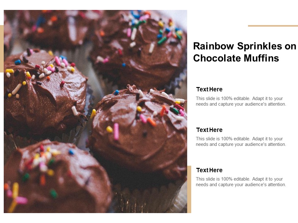 Rainbow Sprinkles On Chocolate Muffins Ppt PowerPoint Presentation Inspiration Good