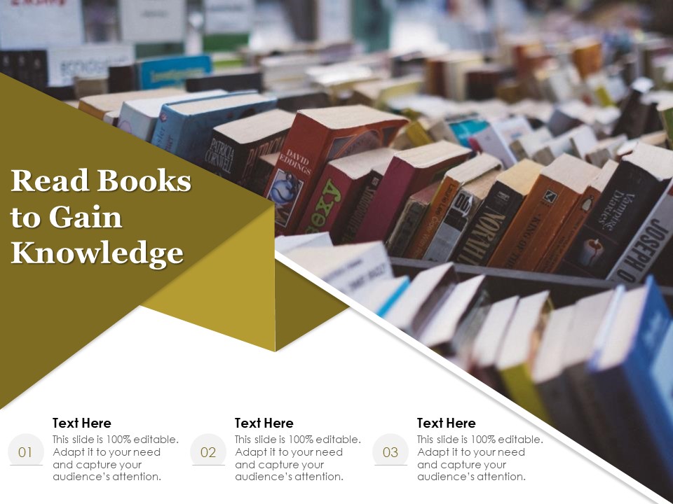 Read Books To Gain Knowledge Ppt PowerPoint Presentation Styles Slide Portrait PDF