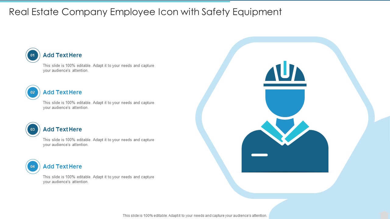 Real Estate Company Employee Icon With Safety Equipment Inspiration PDF