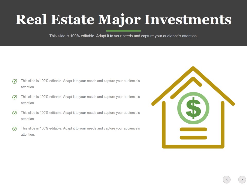 Real Estate Major Investments Template 1 Ppt PowerPoint Presentation Portfolio Design Templates