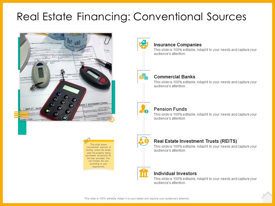 Real Estate Property Management System Real Estate Financing Conventional Sources Ppt Ideas Deck PDF