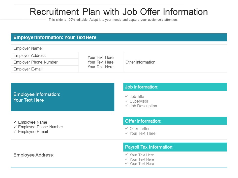 Recruitment Plan With Job Offer Information Ppt PowerPoint Presentation File Model PDF