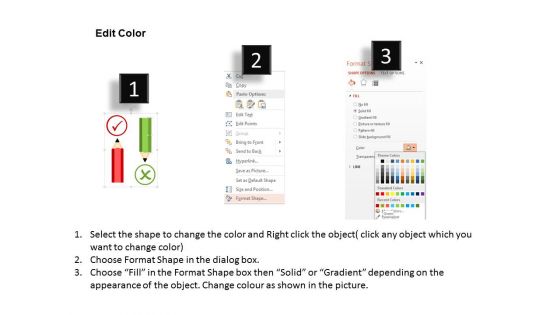 Red And Green Pencil For Right Wrong Decisions Powerpoint Template
