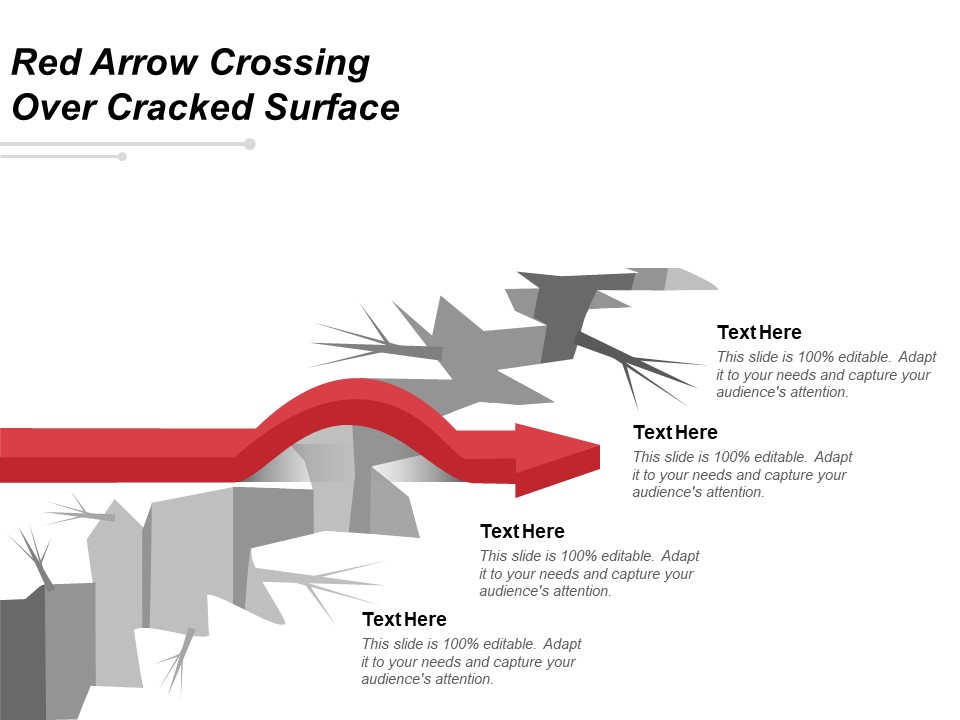 Red Arrow Crossing Over Cracked Surface Ppt PowerPoint Presentation Layouts Picture