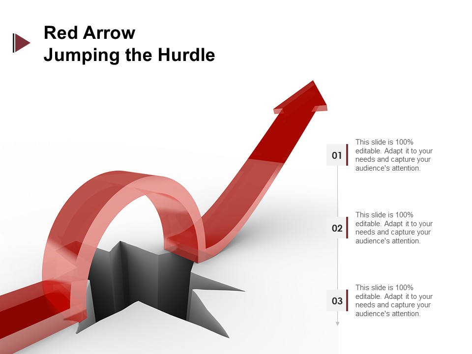 Red Arrow Jumping The Hurdle Ppt PowerPoint Presentation Infographic Template Layout