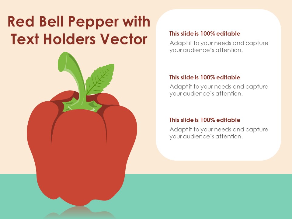 Red Bell Pepper With Text Holders Vector Ppt PowerPoint Presentation Outline Design Inspiration PDF