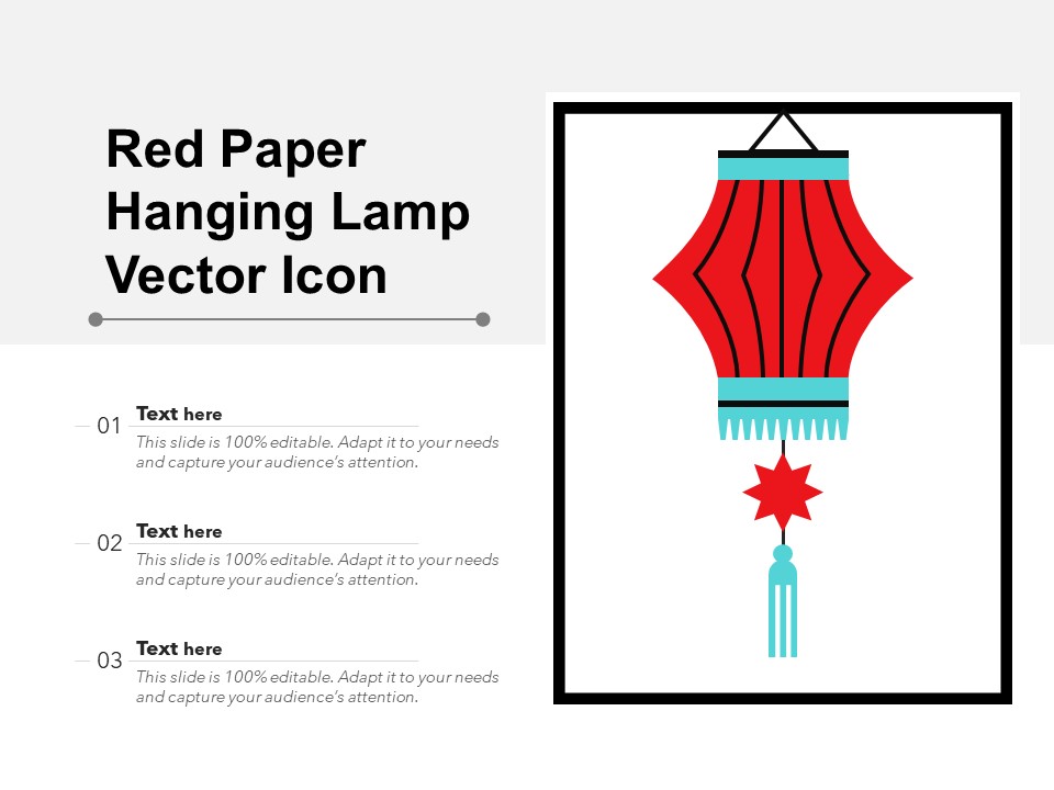 Red Paper Hanging Lamp Vector Icon Ppt PowerPoint Presentation File Demonstration PDF
