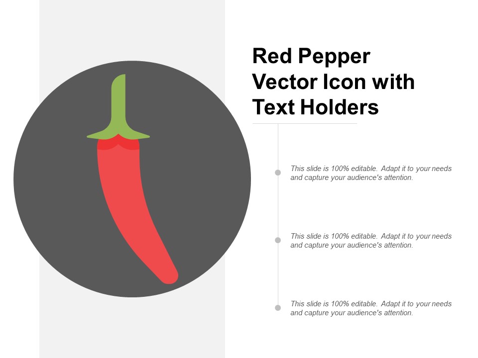 Red Pepper Vector Icon With Text Holders Ppt PowerPoint Presentation File Guide