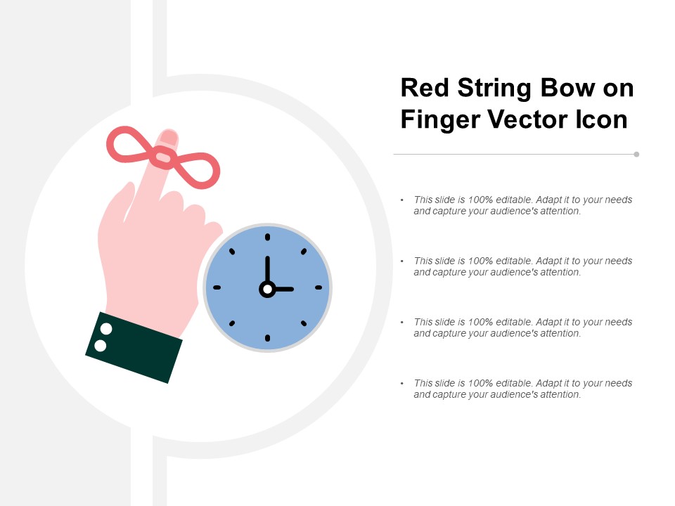 Red String Bow On Finger Vector Icon Ppt PowerPoint Presentation Pictures Themes