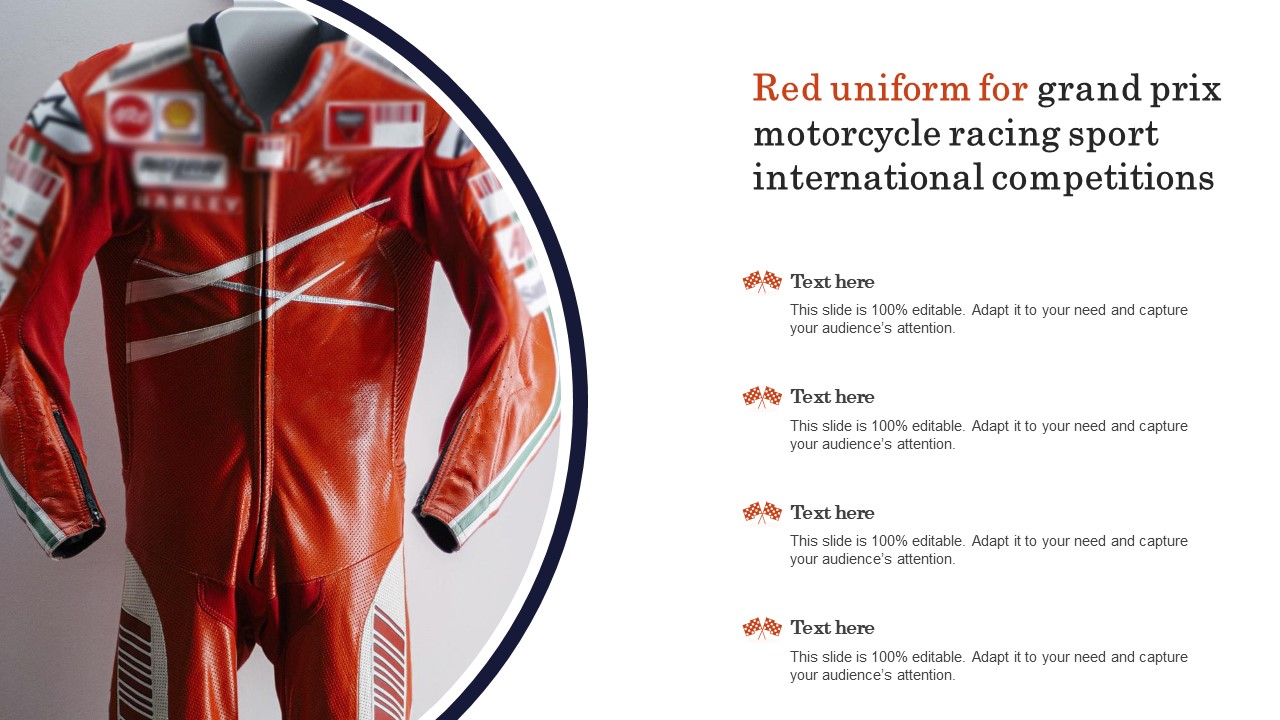 Red Uniform For Grand Prix Motorcycle Racing Sport International Competitions Diagrams PDF