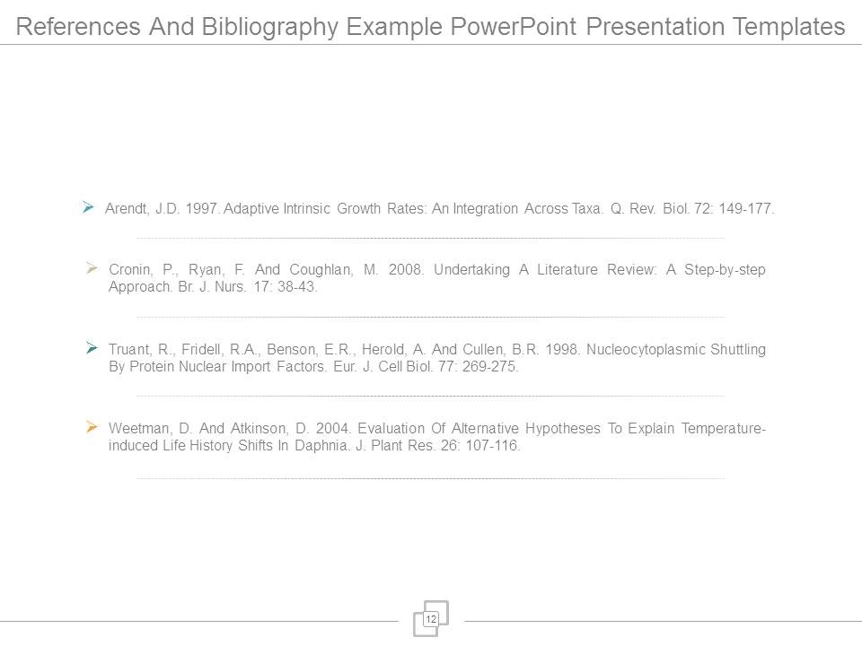 References And Bibliography Example Powerpoint Presentation Templates