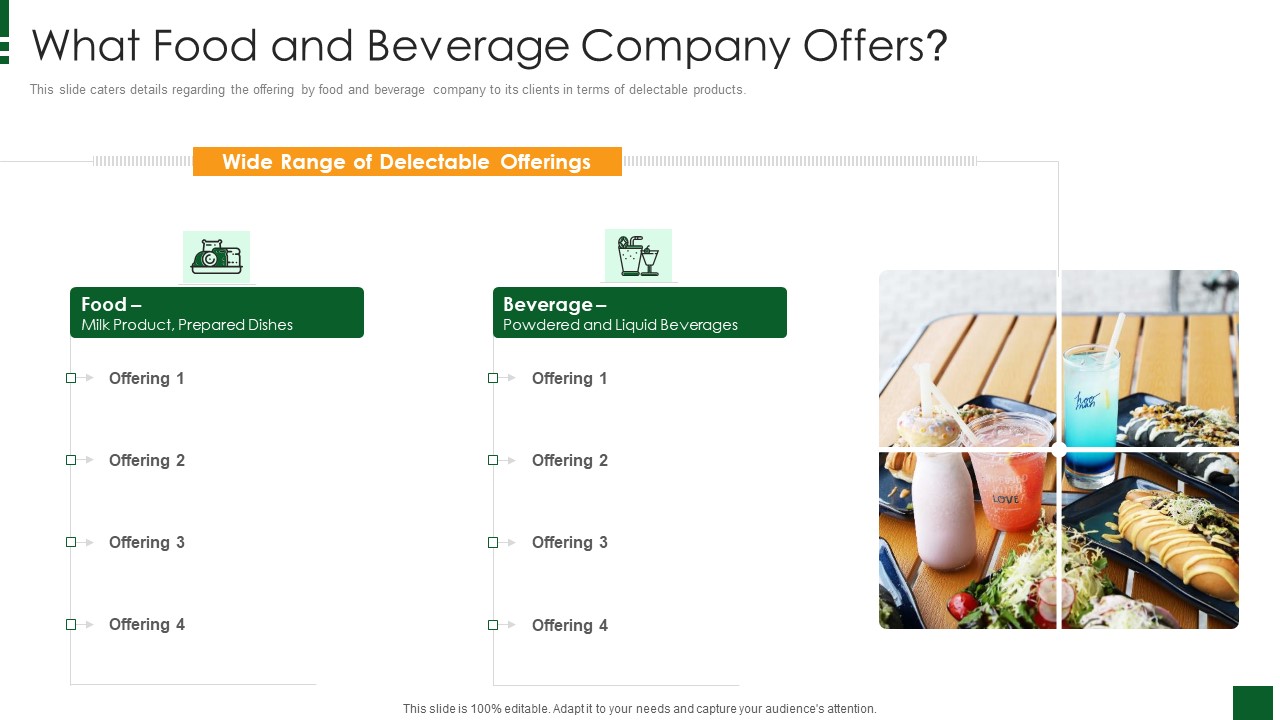 Refreshments Company Investor Introduction What Food And Beverage Company Offers Professional PDF