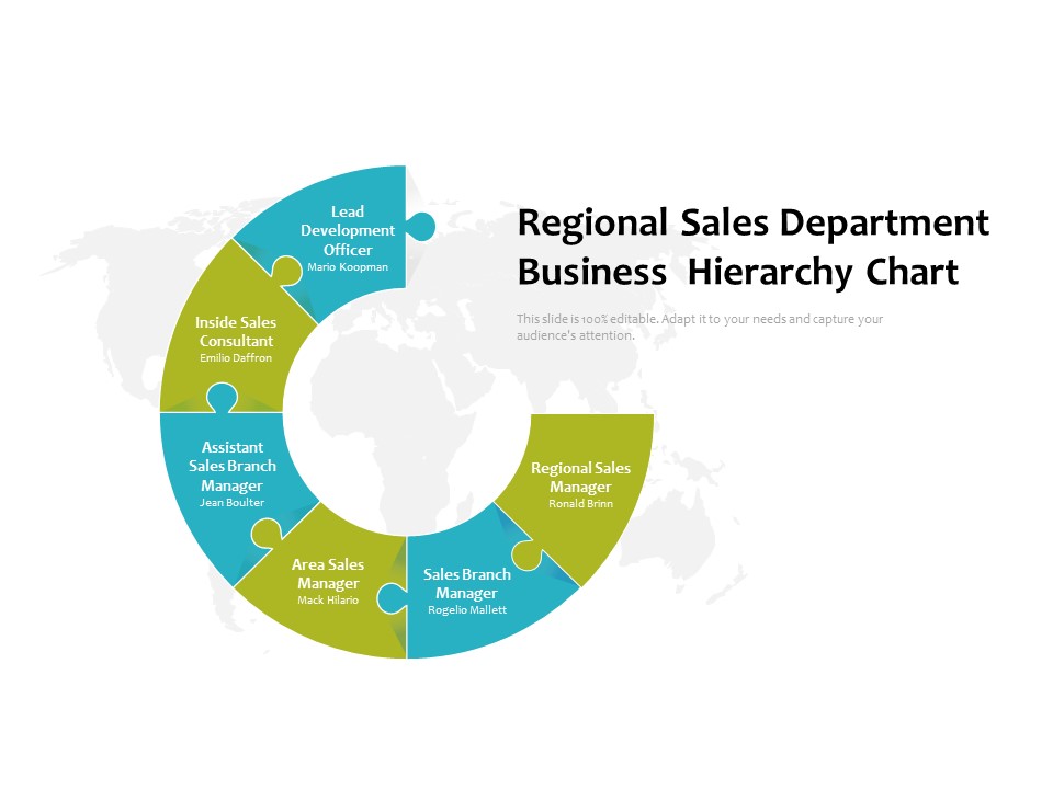 Regional Sales Department Business Hierarchy Chart Ppt PowerPoint Presentation Gallery Show PDF