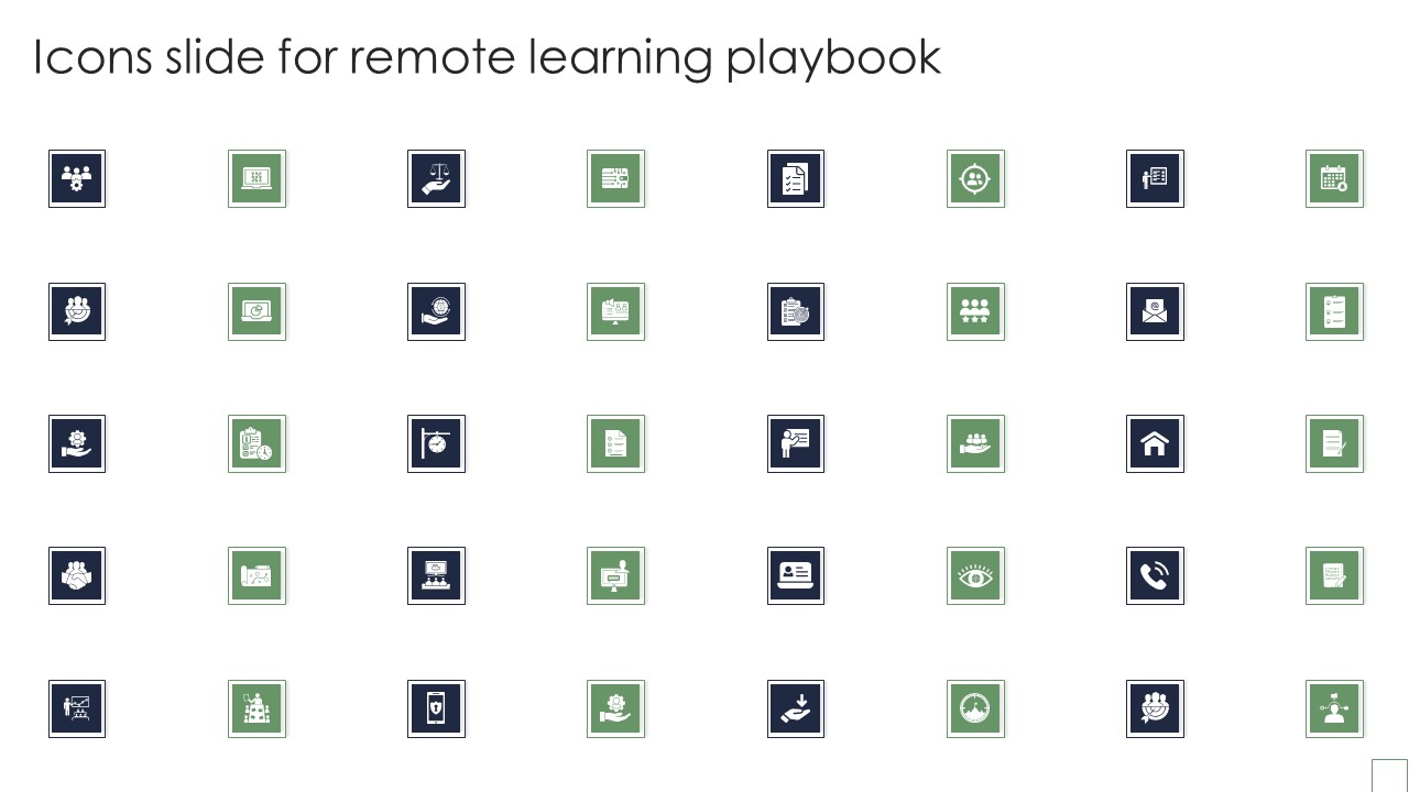 Remote Learning Playbook Icons Slide Introduction PDF