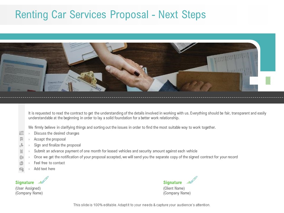 Renting Car Services Proposal Next Steps Ppt Infographics Design Ideas PDF