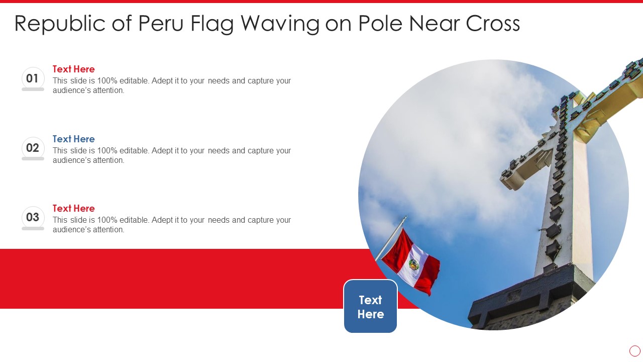 Republic Of Peru Flag Waving On Pole Near Cross Demonstration PDF