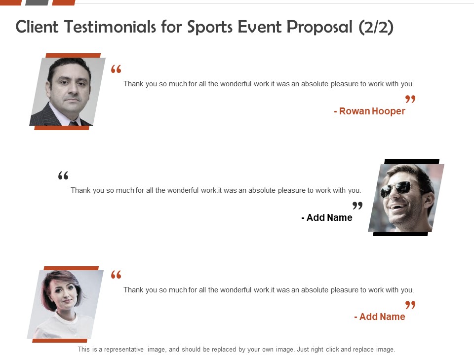Request For Sporting Client Testimonials For Sports Event Proposal Ppt Infographic Template Examples PDF