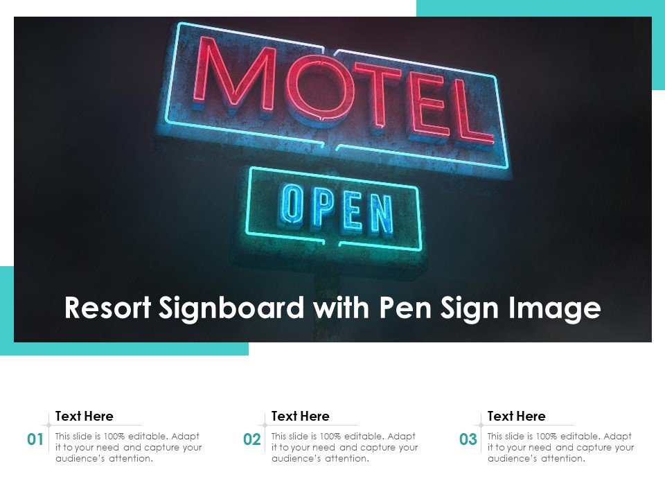 Resort Signboard With Pen Sign Image Ppt PowerPoint Presentation Gallery Deck PDF