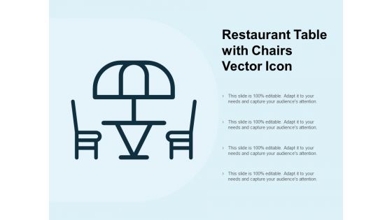 Restaurant Table With Chairs Vector Icon Ppt PowerPoint Presentation Infographic Template Elements