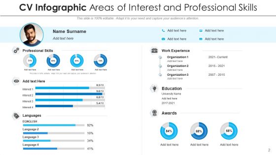 Resume Infographic Skills Hobbies Ppt PowerPoint Presentation Complete Deck With Slides