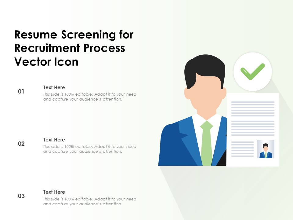Resume Screening For Recruitment Process Vector Icon Ppt PowerPoint Presentation Icon Outline PDF