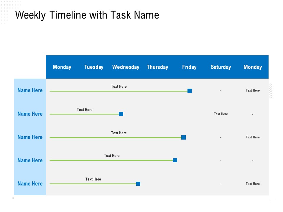Revaluate Capital Structure Resolution Weekly Timeline With Task Name Slides PDF