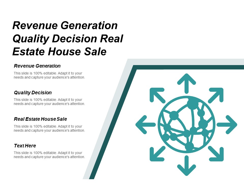 Revenue Generation Quality Decision Real Estate House Sale Ppt PowerPoint Presentation Pictures Structure Cpb