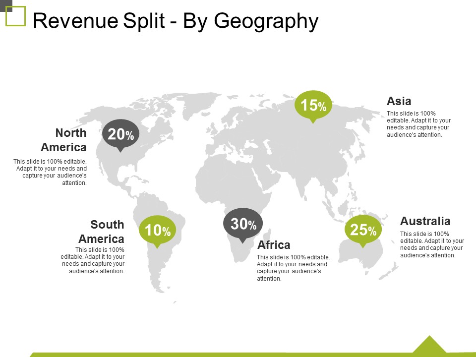 Revenue Split By Geography Ppt PowerPoint Presentation Professional Themes