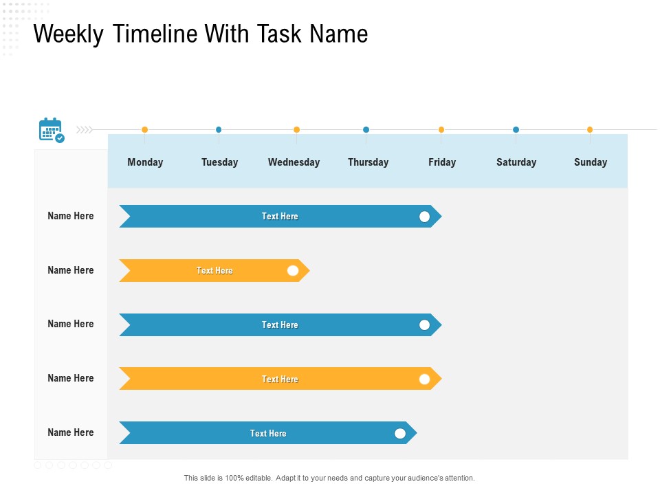 Reverse Logistic In Supply Chain Strategy Weekly Timeline With Task Name Formats PDF
