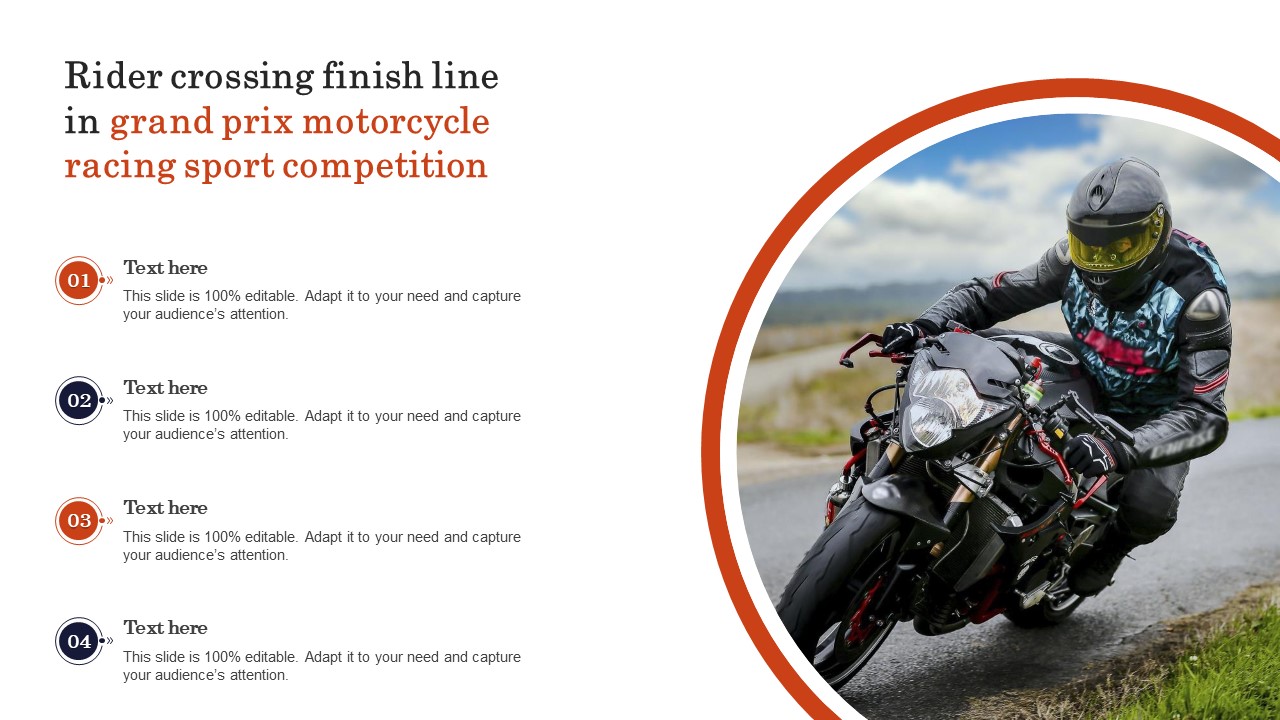 Rider Crossing Finish Line In Grand Prix Motorcycle Racing Sport Competition Demonstration PDF