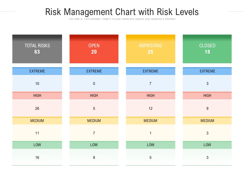 Risk Management Chart With Risk Levels Ppt PowerPoint Presentation File Visuals PDF