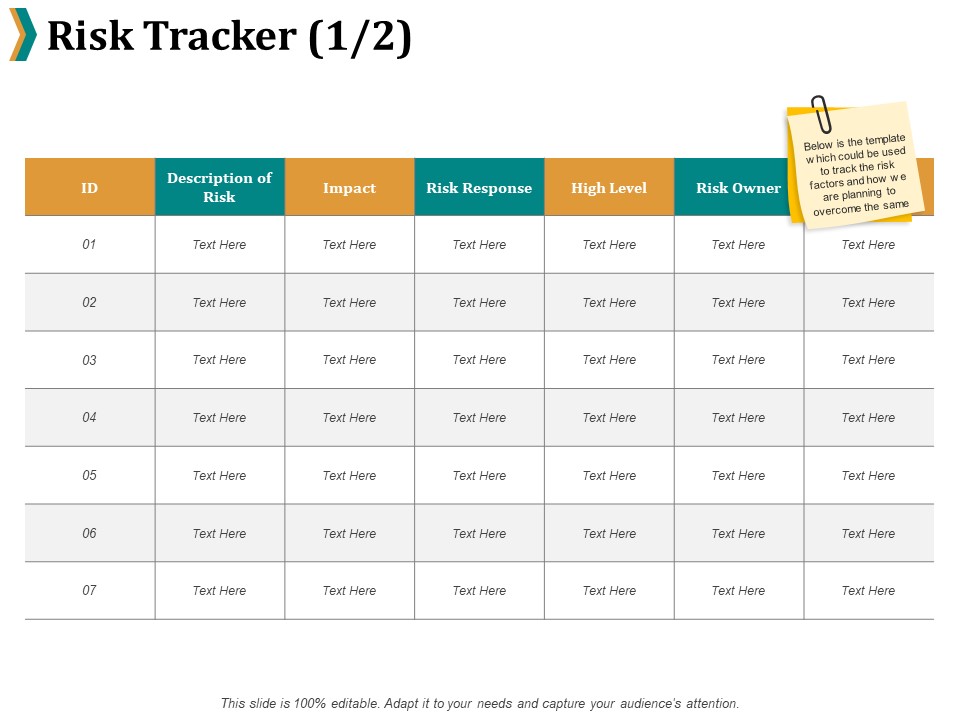 Risk Tracker High Level Ppt PowerPoint Presentation Show Icons
