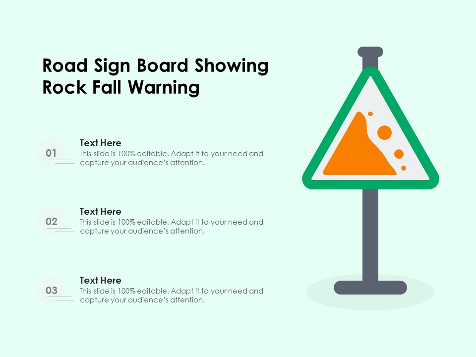 Road Sign Board Showing Rock Fall Warning Ppt PowerPoint Presentation File Inspiration PDF