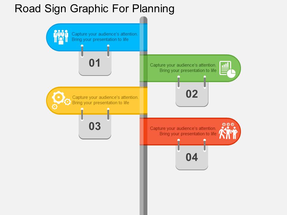 Road Sign Graphic For Planning Powerpoint Templates