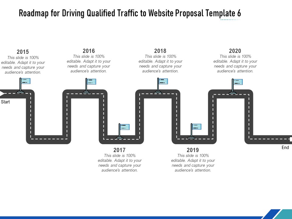 Roadmap For Driving Qualified Traffic To Website Proposal Template Six Flow Process Ppt Inspiration Show PDF